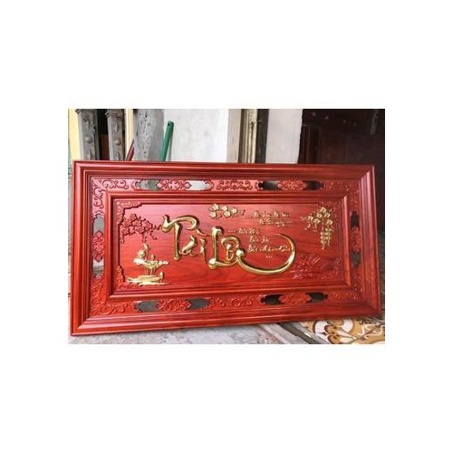 Tranh Gỗ Hương Tài Lộc Dán Vàng Lá